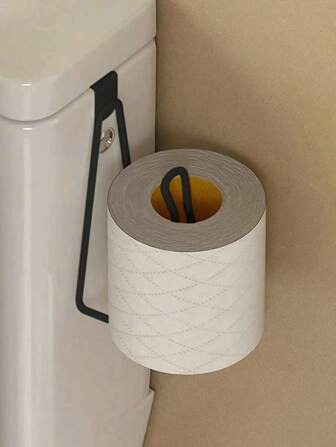 1pc Wall Mounted Bathroom Tissue Paper Holder, Toilet Paper Dispenser, No Drilling Bathroom Cabinet Door Paper Towel Rack, Shoe Rack, Shoe Drying Rack