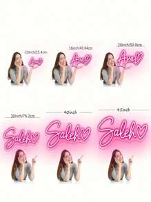 可定制 LED 霓虹灯，个性化霓虹灯墙面装饰，心形结尾，壁挂式，适用于卧室、派对、客厅、婚礼装饰、圣诞节、万圣节、感恩节、生日母亲节、房间装饰，送给家人和朋友的完美礼物，色彩鲜艳、卡哇伊、简约时尚、可爱，适合她、男朋友、女朋友、家人、朋友、小夜灯、霓虹灯、家居用品、房间装饰、节日装饰、周年纪念、生日、婚礼 - 客製化字母霓虹燈 - 查看 18