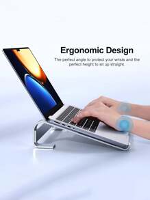 1pc Aluminum Laptop Stand, Portable Laptop Cooling Holder, Comfortable & Sturdy, Stylish Design, Fits For Various Laptop Sizes