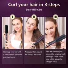 Brosse lissante, lisse mieux les cheveux que les produits normaux, convient à tous les types de cheveux, conception de peigne anti-brûlure, peigne à cheveux chauds pour des cheveux lisses sans frisottis - brosse fer à lisser en céramique, écran LCD, température réglable, utilisation mouillée et sèche, cadeau parfait pour les femmes