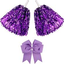 1~3PCS, Including Cheerleading Flowers And Bows, Cheerleading Dance Competition Supplies, Dance Performance Props, Square Dance Game Props, Party Dance Sports, Sports Stage Props, Team Sports Equipment, For Football, Basketball And Sports Performances, Team Sports, Reflect Sports Team Spirit, Bright Colors, Thick Encryption, Durable PET Materials, Team Gifts, Fun Entertainment Decorations (Red, Purple, Yellow, Silver) - Multicolor - View 13