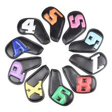 10 قطعة أغطية أساسية للهراوات لحماية عصي الجولف من الجلد الاصطناعي مع علامات أرقام مطرزة (4-9 أساس) ملحقات لحماية العصي - متعدد الألوان - مشاهدة 3