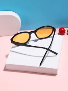 1pc Oval Full Frame Fashion Glasses For Teenagers 14-16Y, Casual Retro Style Suitable For Outdoor Activities And Daily Outfit - Multicolor - View 7