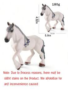 逼真的马模型，野生马匹农场动物，儿童动物认知，适用于桌面、花园、办公室装饰、家庭书房客厅装饰、书桌吧台柜展示，站立的马匹，动物雕塑装饰，圣诞节、感恩节、新年收藏，生日礼物 - 彩色 - 查看 10