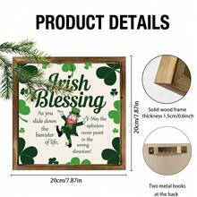1 Piece Farmhouse Wooden "Welcome To Irish Pub" Logo, 8x 8 Inches-St. Patrick's Day Home Decoration, Four-Leaf Clover Themed Farmhouse Mural, Polished Surface, No Electricity Or Batteries Required-Perfect Holiday Gift Birthday - Multicolor - View 10