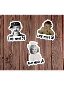 1~100Pcs Custom Facial Stickers In Multiple Sizes, Customized Photo Stickers, Personalized Stickers, Custom Logo Stickers, Children's Birthday Party Photo Stickers, Party Sponsorship Stylish, Ideal Gifts For Him, Ideal Gifts For Her, Boyfriend, Girlfriend, Dad, Mom, Family, Friends, Son, Daughter, School Students, Office, Tea Room, School, Home, Home Refresh