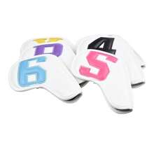 10Piece PU Leather Golf Iron Headcovers Set With Embroidered Number Tags ( 4-9 ASPX) Club Protection Accessories - Multicolor - View 4