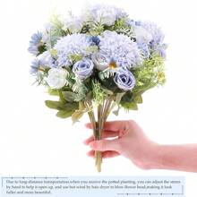 1PC/3PCS Artificial Rose, Hydrangea Flowers Silk Bouquets Fake Plants For Spring Wedding Vase For Home Dining Room Bedroom Decorations, Mother's Day Valentine's Day Festival Birthday Party Accessories, Outdoor Garden Decorations Autumn Gifts Graduation