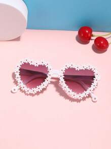 1pc Girls 4-10Y Vintage Holiday Outfit Shaped Full Frame Fashion Fashion Glasses, Suitable For Vacation & Travel