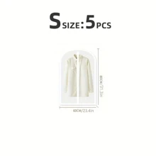 5 pezzi Borse per conservazione di indumenti, Custodie per abiti a cerniera trasparenti e anti-polvere, Custodie per armadi a prova di umidità, Custodie protettive per indumenti trasparenti, Cuciture durevoli, Per uso di abbigliamento, Articoli per la casa ideali