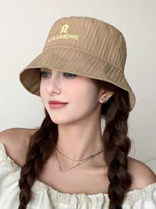 1pc Women's Summer Solid Color Bucket Hat, Casual Leisure Party Street Bucket Hat, Spring Summer Thin Breathable Sunshade Hat, Minimalist Elegant Suitable For Daily Wear, Travelling, Shopping - A - View 4