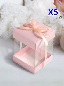 Sets de 5/10/20/30 cajas de almacenamiento y embalaje de regalo, cajas de regalo transparentes rosas de cuatro lados, para joyas, pulseras, anillos, figuras, adecuadas para el Día de San Valentín, Día de la Madre, Boda, Navidad, Acción de Gracias y todas las estaciones