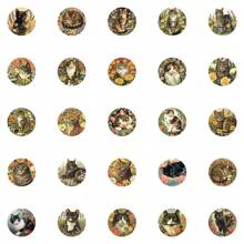 54 pièces Ensemble d'autocollants de gribouillis de chat, convient pour le scrapbooking, le papier décoratif, le journal intime, le cahier, l'ordinateur portable, le pare-chocs, la planche à roulettes, la bouteille d'eau, l'ordinateur, les dessins animés, le casque, la voiture - Apportez de la joie à votre vie, cadeau parfait pour les adultes et les enfants