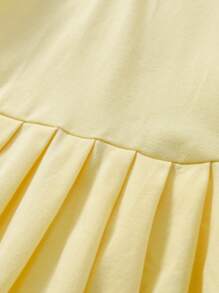 Vestido polo de manga corta casual para niñas con cuello, bordado de corazón y arcoíris, para el verano