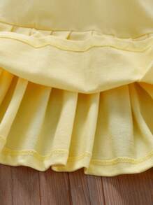 Vestido polo de manga corta casual para niñas con cuello, bordado de corazón y arcoíris, para el verano