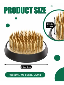 2-Inch Brass Flower Frog - Circular Japanese Flower Vase Holder, DIY Home Handicraft Flower Needle