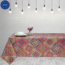 1 Pieza,Mantel de tela antimanchas, Rectangular, Fácil de limpiar, Lavable, Impermeable, Ideal para interior y exterior,Modernos, Rejilla de diamante,Multicolo,DAE63 MixtureI - Multicolor - Ver 1
