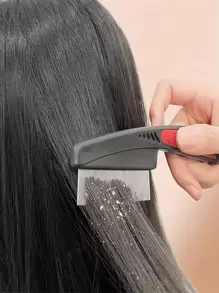 1 PC Stainless Steel Comb For Thick Hair - 1pc Fine-Tooth Lice And Dandruff Removal Comb With ABS Handle Hair Styling Tool - Multicolor - View 10