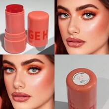 Barra de rubor de gelatina HERORANGE, de uso múltiple con 4 opciones de color, para labios y mejillas, de larga duración y resistente al agua, para resaltar labios y mejillas, maquillaje perfecto, para iluminar el cutis, fácil de aplicar y quitar, excelente regalo para cumpleaños, Día de la Madre, San Valentín