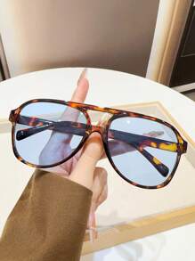 70s Retro European & American Style Double Bridge Fashion Fashion Glasses, Unisex Couples For Summer Beach Vacation,Outdoor,Travel - Multicolor - View 13