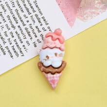 10 Pieces Of Mixed Cartoon Bright Face Animal SMILE BEAR LUCKY Hair Clip Hair Rope Cream Glue DIY Resin Accessories