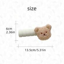 zootime 1 pieza Funda para perilla de puerta con diseño de oso de peluche en color caqui/marrón/beige, estilo sencillo e inspirador, gruesa, anti-colisión, anti-estática, adecuada para dormitorio, sala de estar, guardería, decoración de jardín