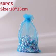 10/50/100pcs Medium Size: 10*15cm Organza Gift Packaging Bags, Wedding Candy Bags, Wedding Favor Bags, Gift Packaging Supplies, Organza Bags For Wedding & Celebration Gift Packaging - Multicolor - View 17