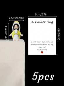 5/1 PVC Siliconen Materiaal Mini Jezus Beeld Paasdecoratie Ornament, Emotionele Ondersteuning, Emotionele Aanmoediging Cadeau Zak Knuffel Kaart, Een Beetje Dichtbij Van Mij Naar Jou, Gevuld Met Heel Veel Liefde En Dikke Knuffels Ook! Hou Heel Veel Van Jou, Jezus Zegen Je