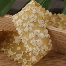 Curly Plum Blossom Jacquard Ribbon, DIY Bow Hair Accessories, Clothing Collar, Cuff Decor, Floral Gift Wrapping Ribbon