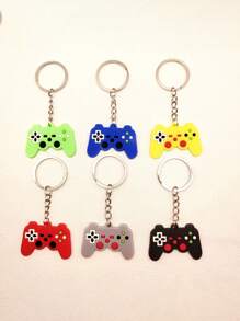 6pcs/Set Creative Game Controller Shaped Keychain With Pvc Dropping Glue Design, Soft Rubber Keyring For Car Accessories Casual Souvenir Bag Charm Backpack For School Cute Goth Y2k Halloween Accessories Teachers Day Christmas Gift Ideas Bag Lanyards With Id Holder Car Accessories Bag Charms - Multicolor - View 3