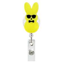 Easter Bunny Acrylic Badge, Alligator Clip Expandable Nurse ID Badge Holder, Holiday Badge