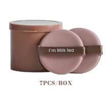 7pcs Air Cushion Makeup Sponge Puff, Storage Case Included, Round/Teardrop-Shaped Available, Dry And Wet Use Blender Set, Ideal For Powder Foundation BB Cream,Etc