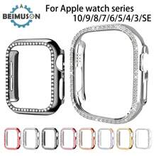 BEIMUSON Diamond Case Compatibel met Apple Watch Cover 10 9 8 7 42mm 46mm 41mm 45mm 44mm 40mm Bling Bumper Protector Shell Compatibel met Apple Watch Series 3 4 5 6 SE