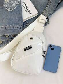 Canvas Sport Chest Bag Waist Bag Phone Bag Student Gift Bag - White - View 9