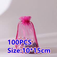 10/50/100pcs Medium Size: 10*15cm Organza Gift Packaging Bags, Wedding Candy Bags, Wedding Favor Bags, Gift Packaging Supplies, Organza Bags For Wedding & Celebration Gift Packaging - Multicolor - View 52