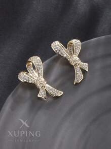 XUPING JEWELRY 1 par de aretes elegantes y lujosos diseñados por Xuping, adecuados para vestidos de fiesta y eventos para mujer, regalo para días festivos