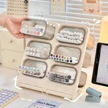 1pc Diagonale Potloodhouder Bureau Organizer Box Met Grote Capaciteit, Geschikt Voor Studenten, Kantoor, Make-up Of Diverse Opslag'