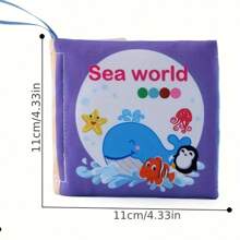 1pc Tear-Resistant Cloth Book With 3D Animal & Universe Early Education Recognition Crinkle Paper, English Enlightening Educational Toy