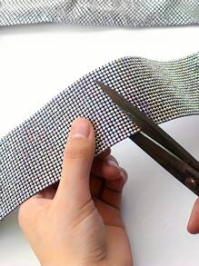 حماية سقف باب السيارة بطول 60 سم مزينة بالبللور واليشم واليشم - لاصقة ذاتية، من مواد بلاستيكية قابلة للتقطيع للجانب الأيسر من المركبة