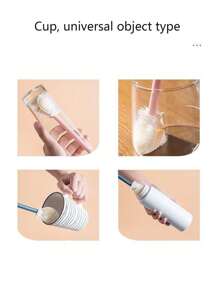 1pc/2pcs/4pcs/5pcs/10pcs New Long Handle Cup Cleaning Brush Soft Haired Silicone Cup Brush Brush Head Foldable With No Dead Angle Multi Functional Cup Washing Brush Silicone 90 ° Bending Cleaning Brush Multi Scene Use Multi Functional Cleaning Brush - Multicolor - View 1