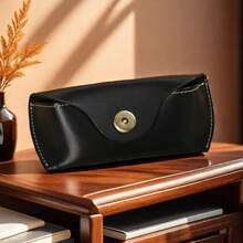 BAINESS 1 件男女通用复古鞣制真皮便携式旅行眼镜盒，手工真皮太阳镜/眼镜收纳盒，可配腰带 - A - 查看 13