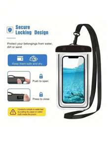 Bolsa impermeable universal para teléfono celular para playa y piscina, bolsa impermeable y a prueba de polvo para teléfono móvil, bolsa protectora universal para teléfono celular, protector transparente de unicolor para ducha, actividades al aire libre, rafting, natación, buceo, para piscina, baño, bolsa de protección para teléfono móvil - protege tu teléfono contra daños por agua (cartón aleatorio), estuche, bolsa y billetera para teléfono para vacaciones de verano, viajes y días festivos - Multicolor - Ver 5