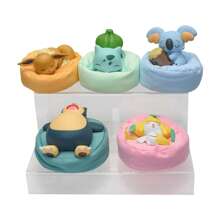 Takara Tomy Figura Poke original en miniatura - Pika, Slowpoke, Rowlet - Figura de PVC como regalo para fans del anime y los juegos, decoración de coche