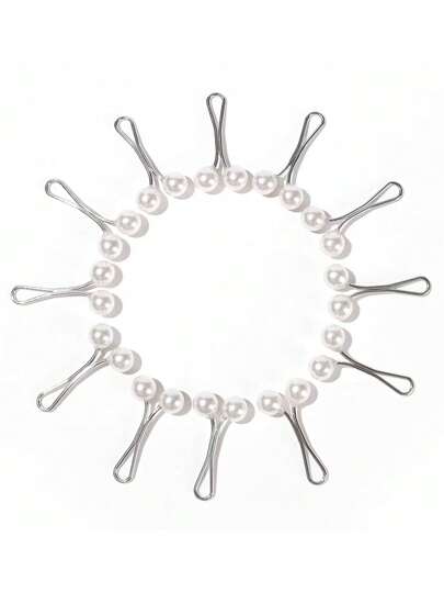 12 Pcs Women Brooches Set: Pearl Scarves Clips, Headscarf Clips, Scarf Pins, Used For Sweaters