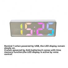 1 pieza Reloj digital, NUEVA VERSIÓN Reloj despertador LED para el dormitorio, Reloj de escritorio electrónico con pantalla de temperatura, Control de voz, 12/24 h, Reloj pequeño para decoración de dormitorio (sin batería y adaptador), Decoración de dormitorio, Vuelta al cole, Decoración escolar, Regalo escolar