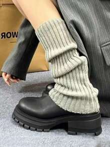 女士暖腿袜，可爱针织舞蹈暖腿袜 - 白色 - 查看 3