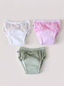 3/5 peças Calças de treinamento para penico para bebês, Roupa íntima leve e lavável para treinamento de verão para bebês, Fralda de pano reutilizável unissex, Adequada para treinamento de penico para meninos e meninas, Várias combinações, Itens essenciais para bebês - Multicolorido - Ver 33