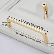 1/2 Pieces Of Zinc Alloy Modern Minimalist Imitation Gold Handle Drawer, Bedside Table, Storage Cabinet, Wardrobe, Cabinet Door Handle
