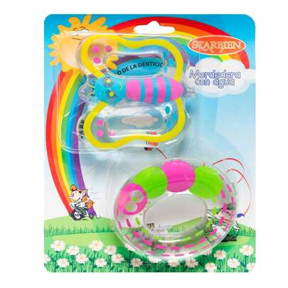 Mordedera, Starbien, Mariposa, Gusano, 2 en 1, Juguete de dentición para bebés de plástico silicona, Mordedor para bebés, Mordedera de agua, Biberón, Biberones, Baby shower, Sistema de seguridad para aliviar las encías de los bebés, Alivia las encías doloridas, Dientes, Regalo para infantes niños y niñas pequeños, (Piezas surtidas individuales), Diseño suave y lindo, Para bebés de 3 a 24 meses, 1 año, Estimula el desarrollo sensorial y motricidad fina, Mordedera con texturas para calmar las encías, Diseño ergonómico fácil de agarrar y manipular, Perfecto para la etapa de dentición del bebé, Colores llamativos que atraen la atención del bebé, Apto para refrigeración para un mayor alivio, Superficie texturizada para masajear encías sensibles, Mordedor portátil y ligero, ideal para llevar a todas partes, Juguete de silicona seguro y sin sustancias tóxicas, Fácil de limpiar con agua y jabón, apto para esterilizar, Diseño interactivo que ayuda en el desarrollo oral