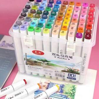 120 Colors Dual Tip Marker Pens,Student Art Supplies Watercolor Markers,Oil Based Fine Art Drawing Brush Pens,Graffiti Sketching Paint Pen, Professional Dual Tip Water Based Color Pencils Back To School